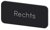 Bezeichnungsschild 12,5x27mm, Schild schwarz, Beschriftung: Rechts 3SU1900-0AC16-0AH0