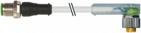 M12 St. 0° / M12 Bu. 90° A-kod. LED 7000-40385-2330150