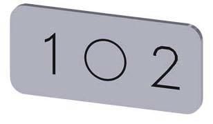 Bezeichnungsschild 12,5x27mm, Schild silber, Symbol: 1 O 2