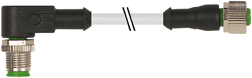 M12 St. 90° / M12 Bu. 0° A-kod.