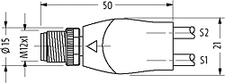 Y-Verteiler M12 St. / M12 Bu. 90° A-kod.