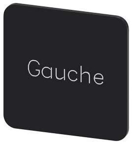 Bezeichnungsschild 22x22mm, Schild schwarz, Beschriftung: GAUCHE
