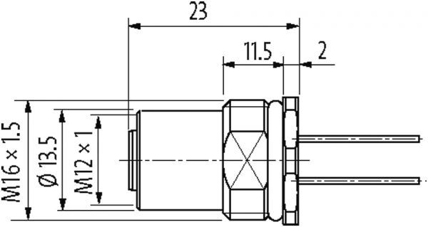 M12 Flanschbuchse A-cod. HWM