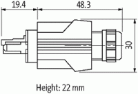 RJ45 Push Pull St. 0° freies Ltg-ende AIDA 7000-74601-7940500