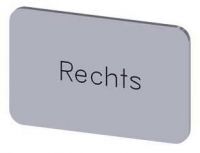 Bezeichnungsschild 17,5x27mm, Schild silber, Beschriftung: Rechts 3SU1900-0AD81-0AH0