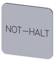 Bezeichnungsschild 22x22mm, Schild silber, Beschriftung: Not-Halt 3SU1900-0AF81-0AT0