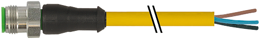 M12 St. 0° A-kod. freies Ltg-ende V4A