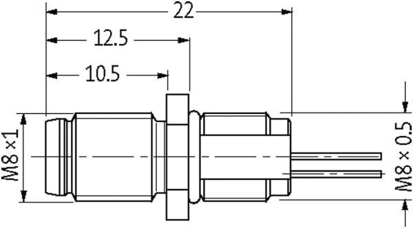 M8 Flanschstecker Vorderwandmontage