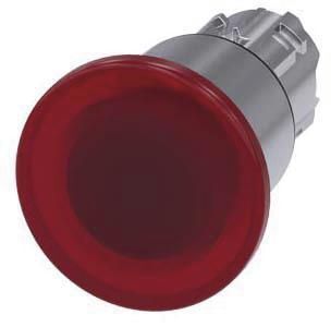 Pilzdrucktaster, beleuchtet, 22mm, rund, rot, 40mm