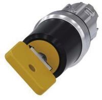 Schlüsselschalter O.M.R, 22mm, rund, gelb, Schlüsselabzug O+I 3SU1050-4JF11-0AA0