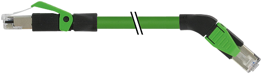 RJ45 St. 0° / RJ45 St. 45° rechts geschirmt