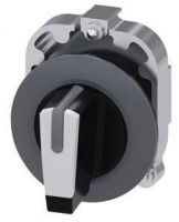Knebelschalter, beleuchtbar, 30mm, rund, Metall, matt, schwarz, weiß 3SU1062-2DM60-0AA0