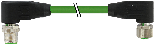 M12 St. 90° / M12 Bu. 90° A-kod. geschirmt