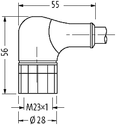 M23 Bu. 90° freies Ltg.-ende