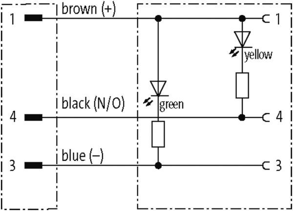 M12 St. 0° / M12 Bu. 0° LED NPN