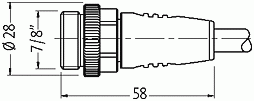 M12 Power L-kod. Bu. 0° / 7/8" St. 0°