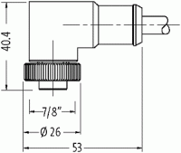 7/8'' (Mini) Bu. 90° freies Ltg.-ende 7700-A3031-UBB0300