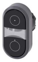 Doppeldrucktaster, 22mm, rund, schwarz: Symbol 5264 IEC 60417, schwarz 3SU1030-3AB11-0AQ0