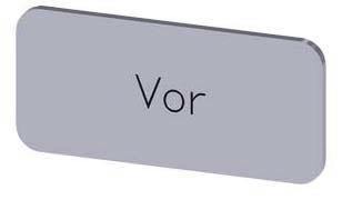 Bezeichnungsschild 12,5x27mm, Schild silber, Beschriftung: Vor