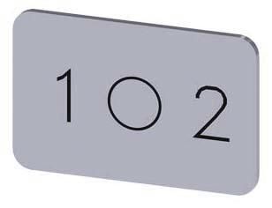 Bezeichnungsschild 17,5x27mm, Schild silber, Symbol: 1 O 2