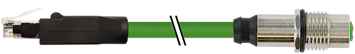 M12 Bu. Flansch X-kod. / RJ45 St. 0° geschirmt