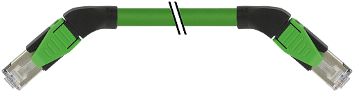 RJ45 St. 45° links / RJ45 St. 45° rechts geschirmt