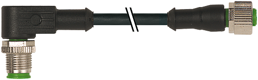 M12 St. 90° / M12 Bu. 0° A-kod.