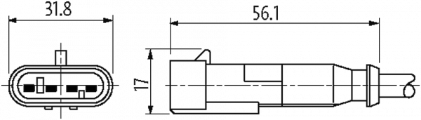 Ventilstecker SuperSeal St 4-pol. freies Ltg.-ende