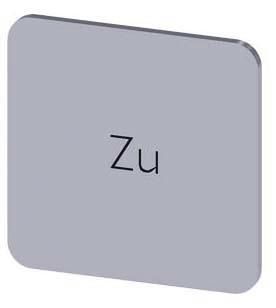 Bezeichnungsschild 22x22mm, Schild silber, Beschriftung: Zu