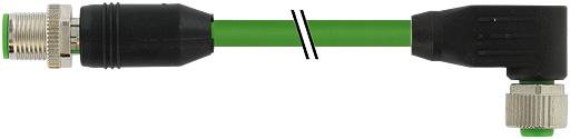 M12 St. 0° / M12 Bu. 90° Y-kod. geschirmt