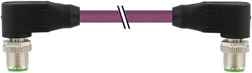 M12 St. 90° / M12 St. 90° D-kod. geschirmt