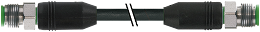 M12 St. 0° / M12 St. 0° Y-kod. geschirmt V4A