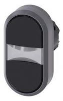 Doppeldrucktaster, 22mm, rund, schwarz, schwarz 3SU1030-3AB11-0AA0