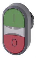 Doppeldrucktaster, beleuchtet, 22mm, rund, grün: I, rot: O 3SU1031-3AB42-0AK0