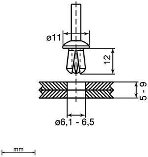 Unex 1309 Kunststoffspreiznieten 9mm