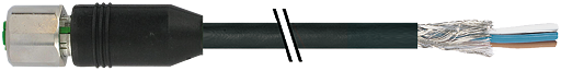 M12 Bu. 0° geschirmt freies Ltg.-ende V4A