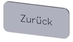 Bezeichnungsschild 12,5x27mm, Schild silber, Beschriftung: Zurück