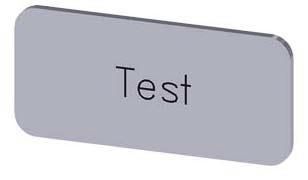 Bezeichnungsschild 12,5x27mm, Schild silber, Beschriftung: Test