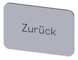 Bezeichnungsschild 17,5x27mm, Schild silber, Beschriftung: Zurück