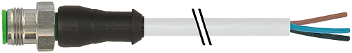 M12 St. 0° freies Ltg.-ende V4A