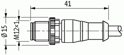T-Stück M12 St. 0° / 2x M12 Bu. 0° mit Kabel
