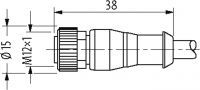 T-Stück M12 St. 0° / 2x M12 Bu. 0° mit Kabel 7356-X0017-6340060