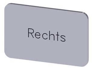 Bezeichnungsschild 17,5x27mm, Schild silber, Beschriftung: Rechts