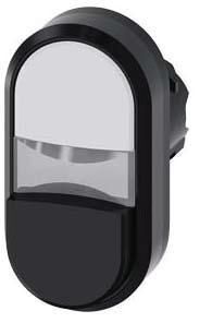 Doppeldrucktaster, beleuchtet, 22mm, rund, weiß, schwarz