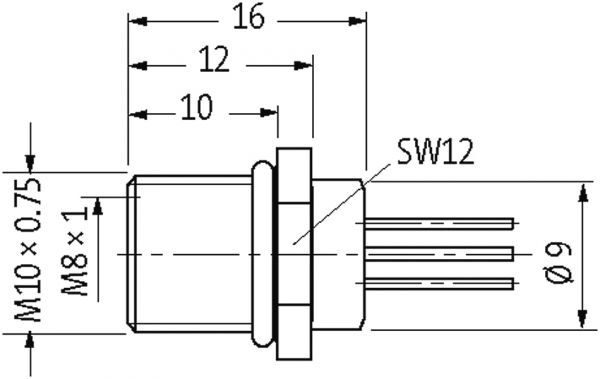 M8 Flanschbuchse Hinterwandmontage