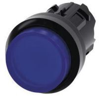 Drucktaster, beleuchtet, 22mm, rund, blau, Druckknopf 3SU1001-0BB50-0AA0