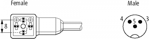 M12 St. ger. auf MSUD Ventilst. BF C 8,0 mm