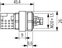 : MQ15-X-Power : MQ15-X-Power Flanschbuchse geschirmt VM gerade