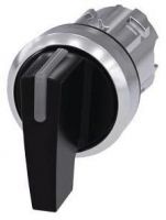 Knebelschalter, beleuchtbar, 22mm, rund, Metall, Hochglanz, schwarz 3SU1052-2CP10-0AA0