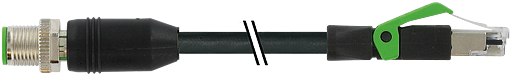 M12 St. 0° / RJ45 St. 0° geschirmt Ethernet